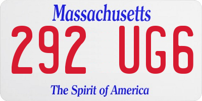 MA license plate 292UG6