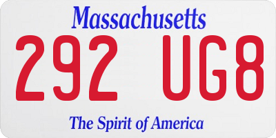 MA license plate 292UG8
