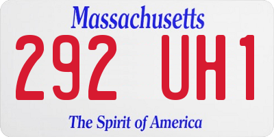 MA license plate 292UH1