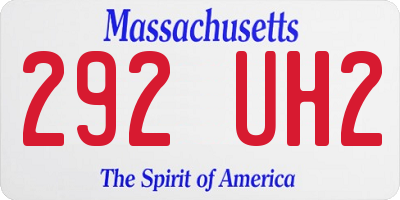 MA license plate 292UH2