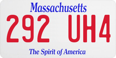 MA license plate 292UH4