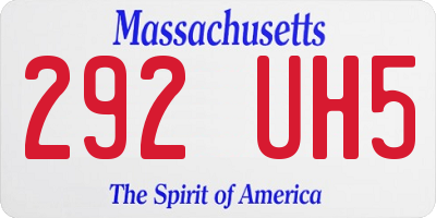 MA license plate 292UH5