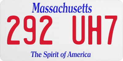 MA license plate 292UH7