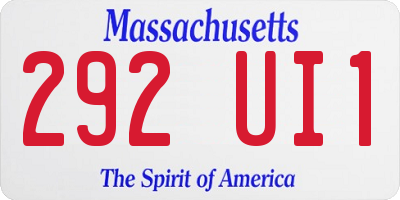 MA license plate 292UI1