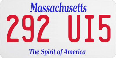 MA license plate 292UI5