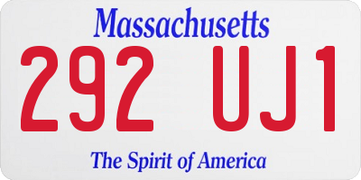 MA license plate 292UJ1