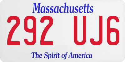 MA license plate 292UJ6