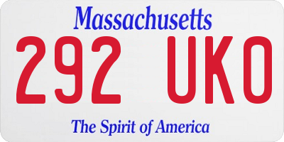 MA license plate 292UK0