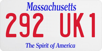 MA license plate 292UK1