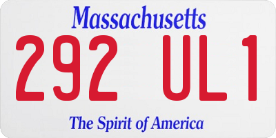 MA license plate 292UL1