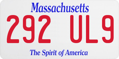 MA license plate 292UL9