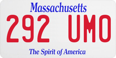 MA license plate 292UM0