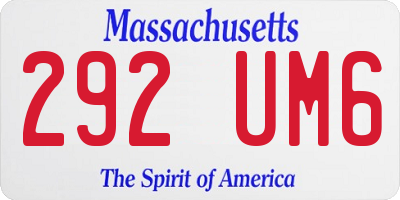 MA license plate 292UM6