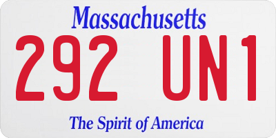 MA license plate 292UN1