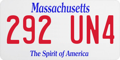 MA license plate 292UN4