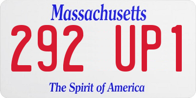 MA license plate 292UP1