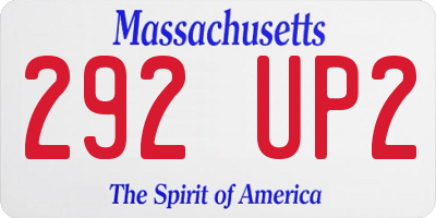 MA license plate 292UP2