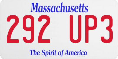 MA license plate 292UP3