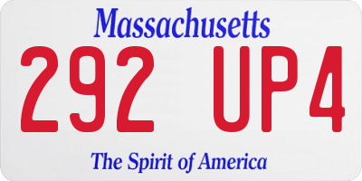 MA license plate 292UP4