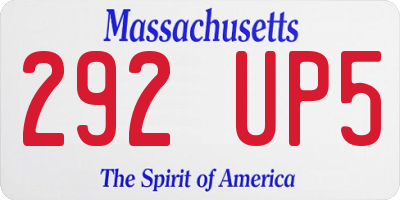 MA license plate 292UP5