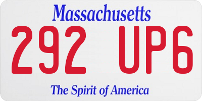 MA license plate 292UP6