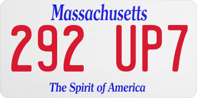 MA license plate 292UP7