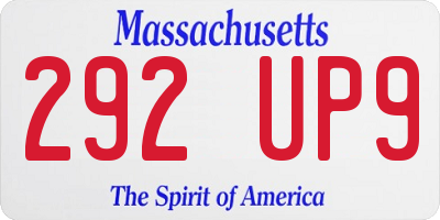 MA license plate 292UP9