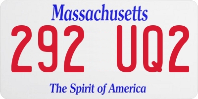 MA license plate 292UQ2