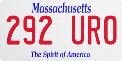 MA license plate 292UR0