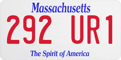 MA license plate 292UR1