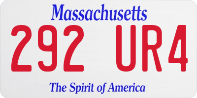 MA license plate 292UR4