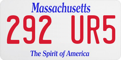 MA license plate 292UR5