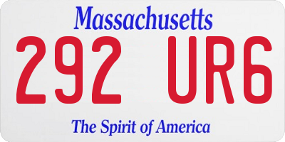 MA license plate 292UR6
