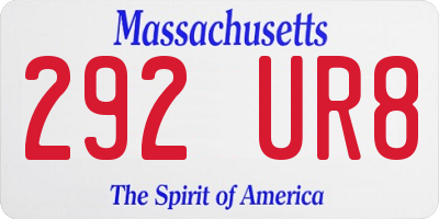 MA license plate 292UR8