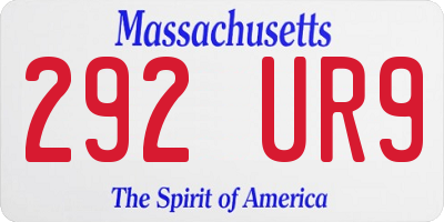 MA license plate 292UR9