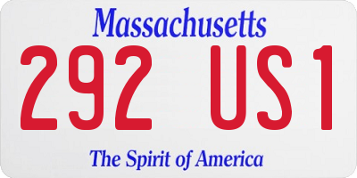 MA license plate 292US1