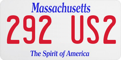 MA license plate 292US2
