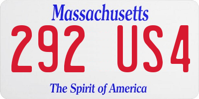 MA license plate 292US4
