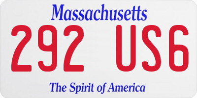 MA license plate 292US6