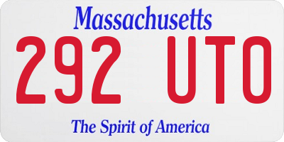 MA license plate 292UT0