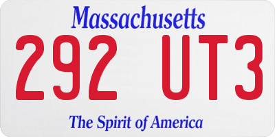 MA license plate 292UT3