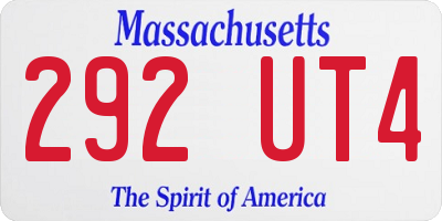 MA license plate 292UT4