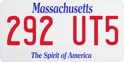 MA license plate 292UT5