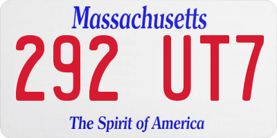 MA license plate 292UT7