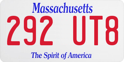 MA license plate 292UT8