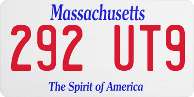 MA license plate 292UT9