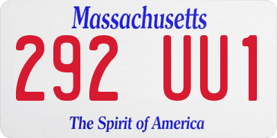 MA license plate 292UU1