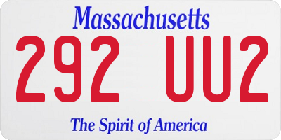 MA license plate 292UU2