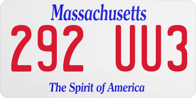MA license plate 292UU3