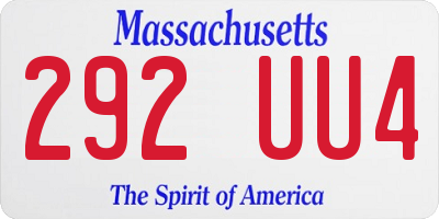 MA license plate 292UU4